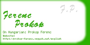 ferenc prokop business card